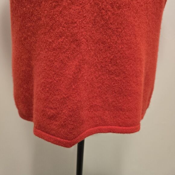 Neiman Marcus 100% Cashmere Knit Tank Top Sweater Red Pullover Large Womens - Picture 3 of 9